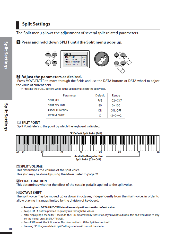 دفترچه راهنمای پیانو دیجیتال دایناتون مدل DPR-3200H صفحه 18