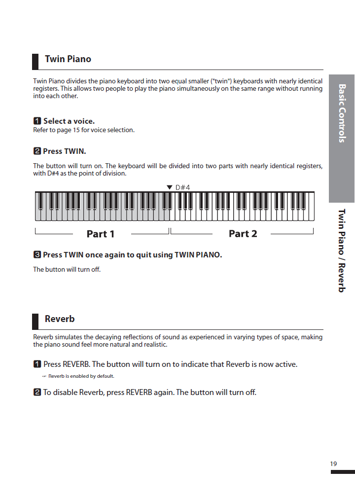 دفترچه راهنمای پیانو دیجیتال دایناتون مدل DPR-3200H صفحه 19