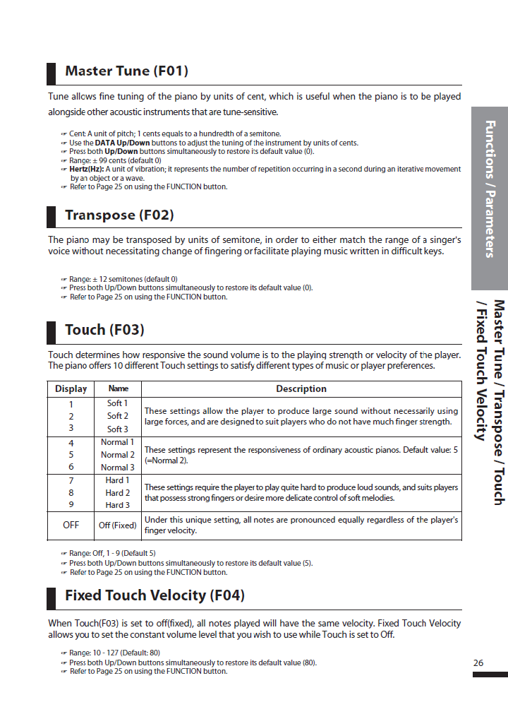 دفترچه راهنمای پیانو دیجیتال دایناتون مدل DPS-80H صفحه 26