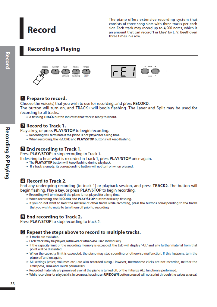 دفترچه راهنمای پیانو دیجیتال دایناتون مدل DPS-90H صفحه 33